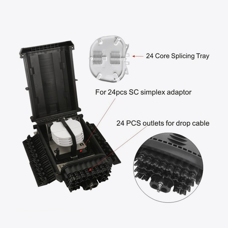 T6-088-D 96 Core Fiber Optic Splice Close / 24 Core FTTH BOX